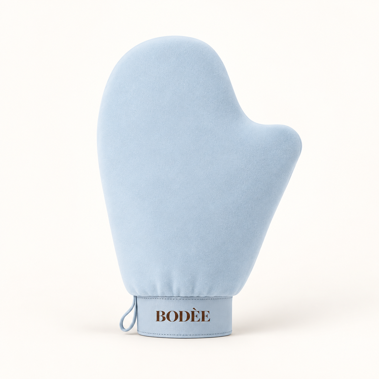 Powder blue BODÈE tanning mitt
